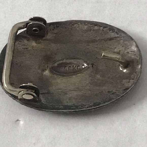 Leather Belt Signed Concho Navajo Buckle Jennie Blackgoat Genuine Silver Brown - Picture 7 of 16